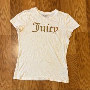Juicy Couture White Tee with Gold 'Juicy' Script